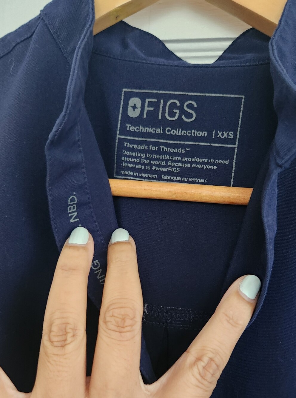 Figs Navy Rafaela Tops (Two) - Picture 4 of 4